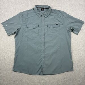 NRS Shirt Mens 2XL Blue Guide UPF‎ 50 Snap Button Short Sleeve Fishing Hiking